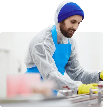 production line worker, packing sea food