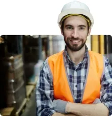 General labourer weaning high visibility clothing